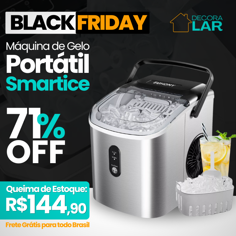 Smartice - Maquina de Gelo Portátil - Exclusividade Black Friday Decora Lar