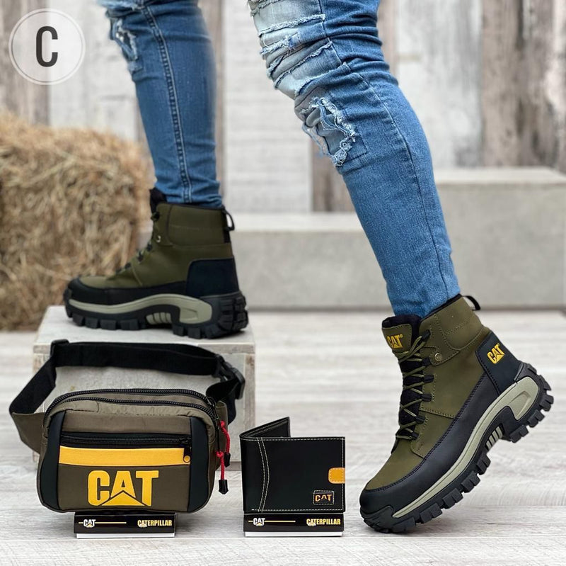 Botas Caterpillar + Canguro + Billetera, Zapatos hombre, Combo