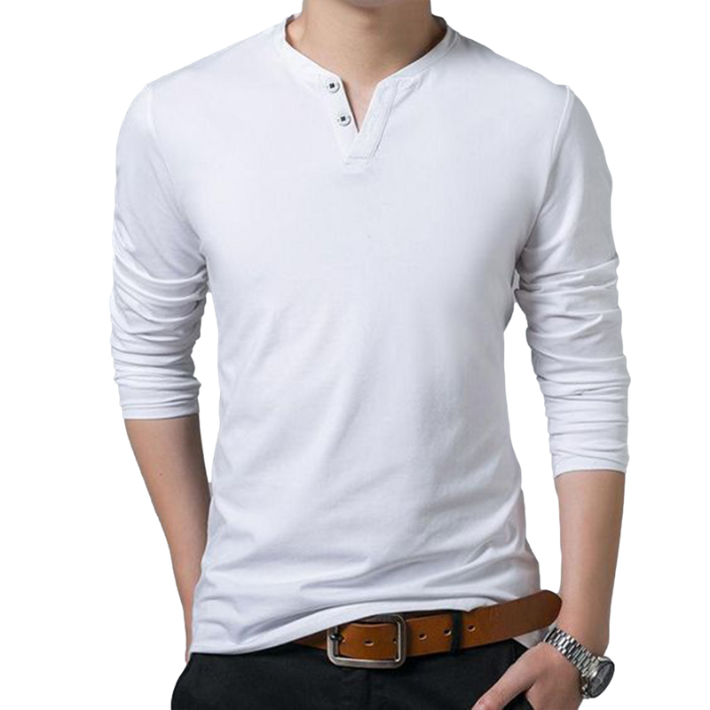 Camisa Buzo Polo Manga Larga Blanco Cuello Dos Botones para Hombre Tela 100% Algodón Peruano