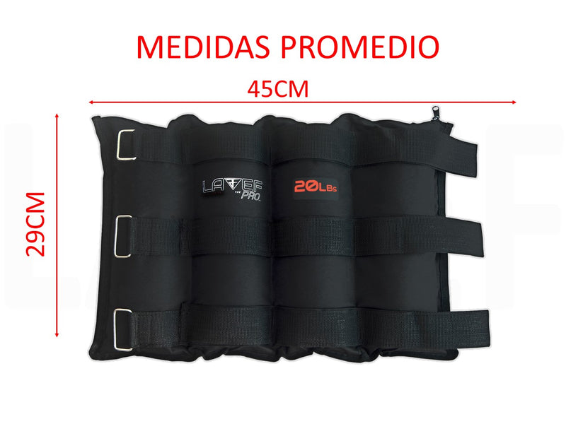 Kit Pesas Tobilleras Graduables 20k (40lbs) Deporte-fitness.