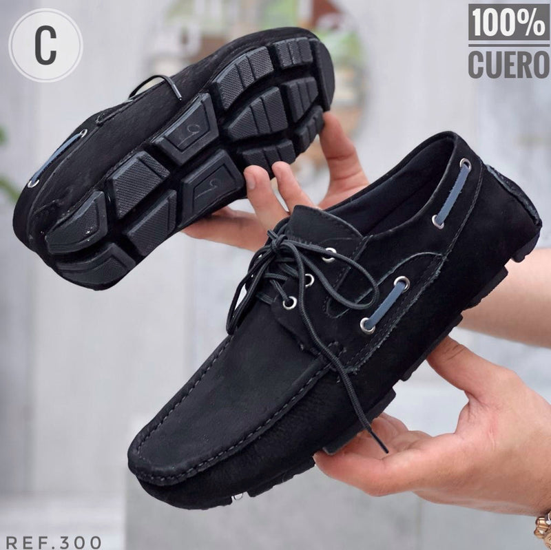 Mocasin en Cuero Hombre, zapatos Hombre , Ref 300