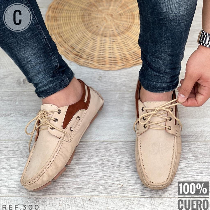 Mocasin en Cuero Hombre, zapatos Hombre , Ref 300