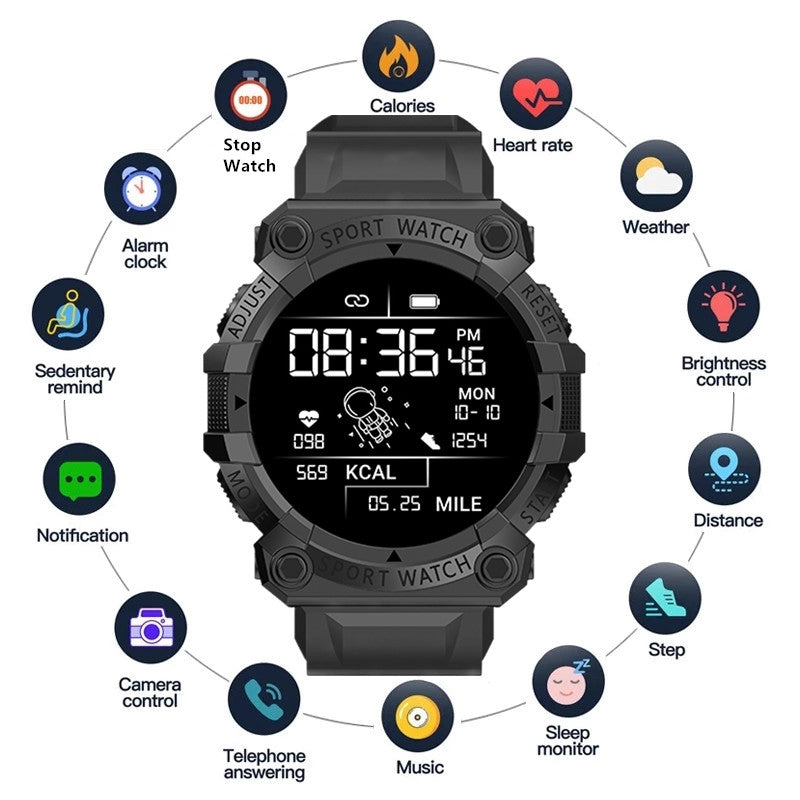 Reloj Deportivo SmartWatch FD68 + Audifonos Airdots Con Pantalla Caja Azul