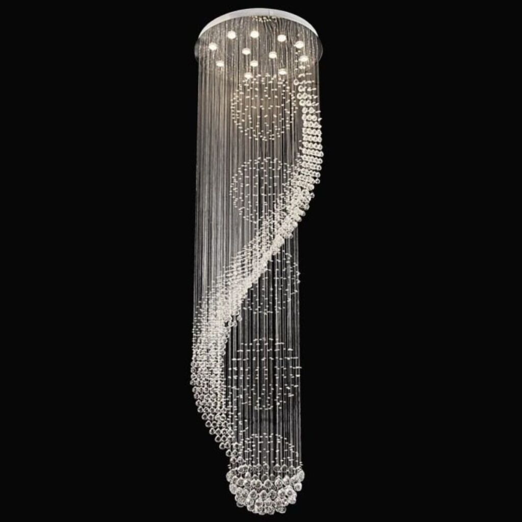 Lámpara Cascada Colgante – Doble Altura (80 × 250 cm)