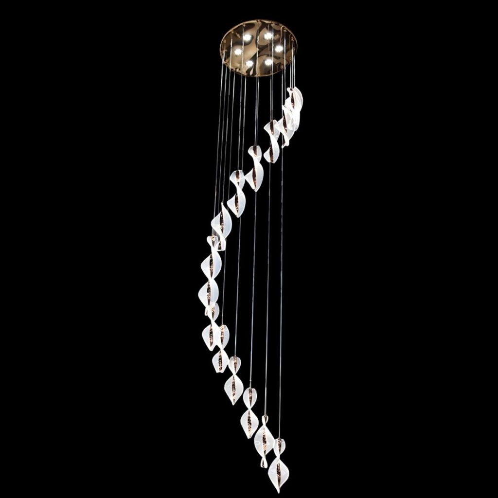 Lámpara Colgante Caracol LED – 16 Colgantes | Plato Central 60 cm